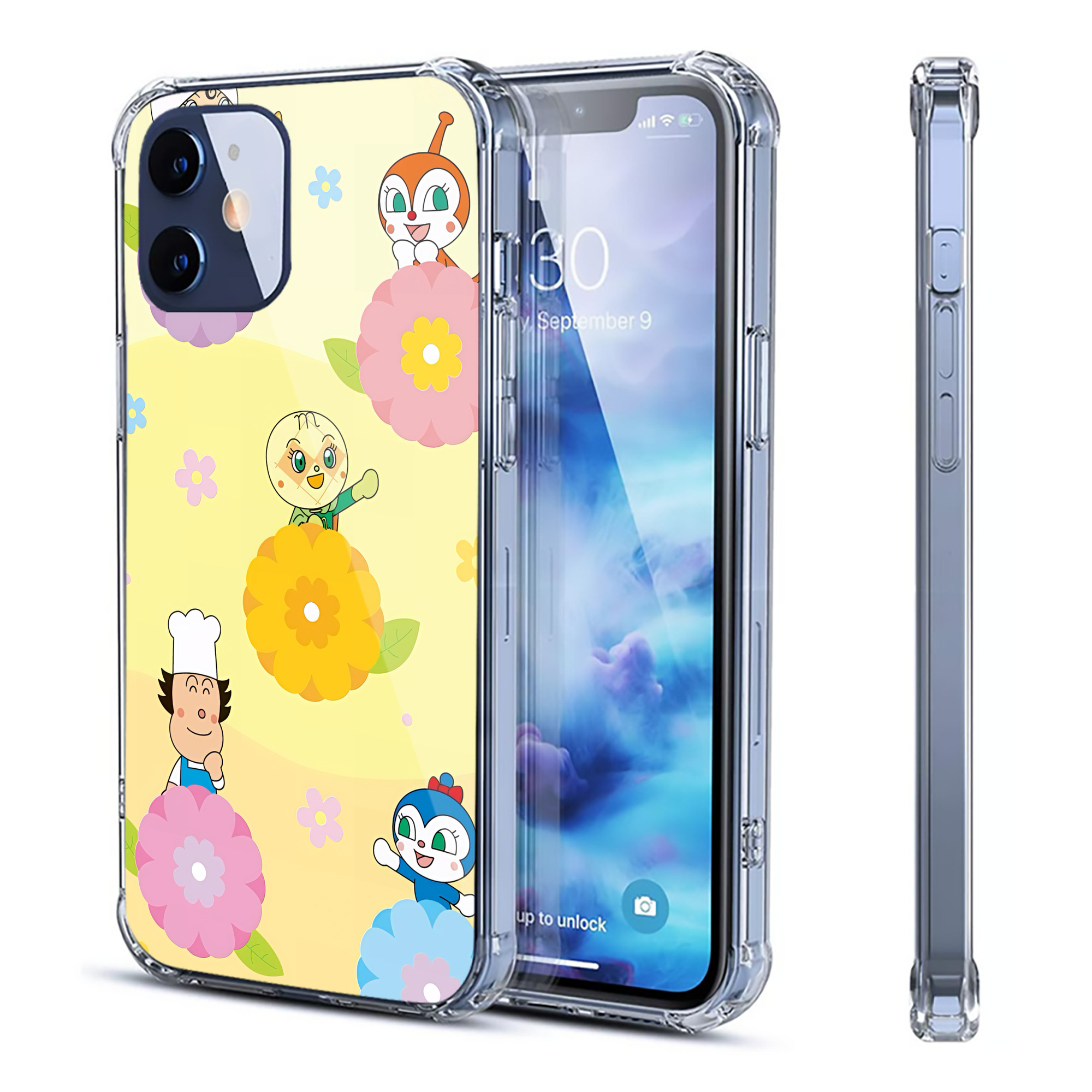 （画像用） アンパンマン Anpanman 【iPhone 12シリーズ対応】透明スマホケース（クリアソフトケース）